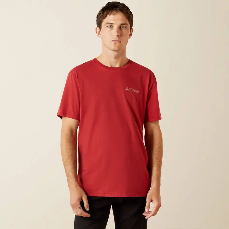 Ariat Men's Brick Red Patriot Buffalo Coin Tee 5