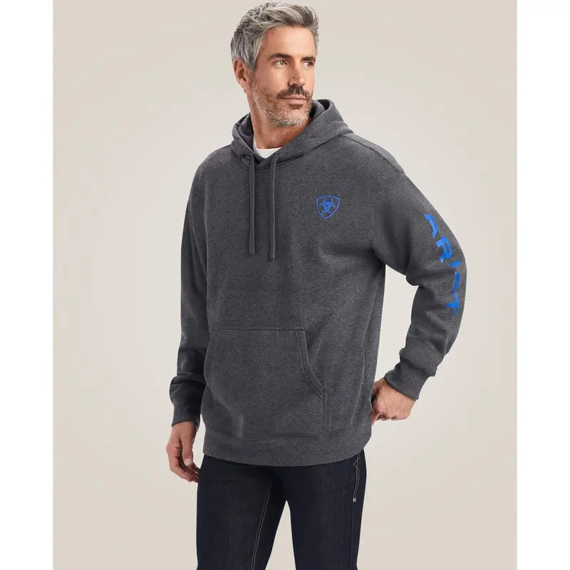 Ariat Men's Charcoal Heather Logo Hoodie 1