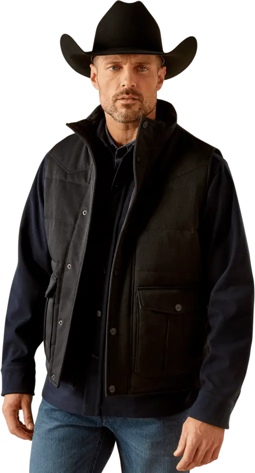 Ariat Men's Charcoal Heather Relentless Weatherford Insulated Vest 1