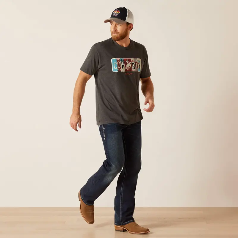 Ariat Men's Charcoal License Plate Cowboy Tee 2