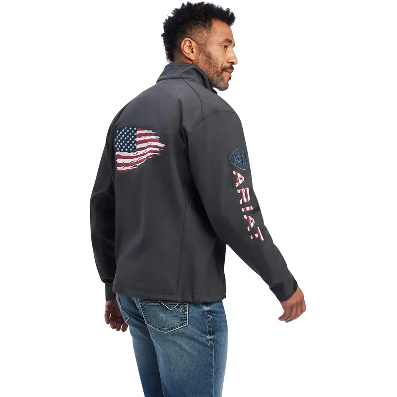 Ariat Men's Charcoal Logo 2.0 Patriot Softshell Jacket 1