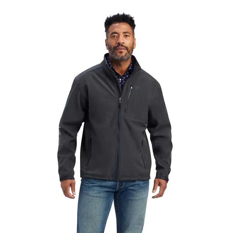 Ariat Men's Charcoal Logo 2.0 Patriot Softshell Jacket 2