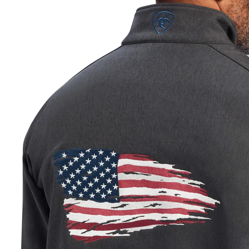 Ariat Men's Charcoal Logo 2.0 Patriot Softshell Jacket 4