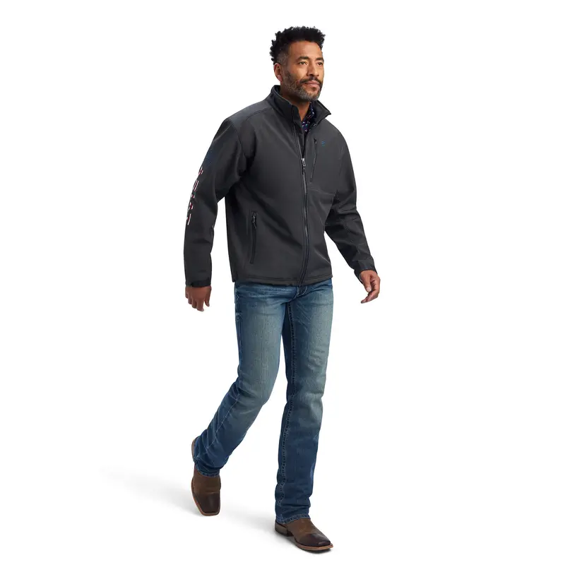 Ariat Men's Charcoal Logo 2.0 Patriot Softshell Jacket 5