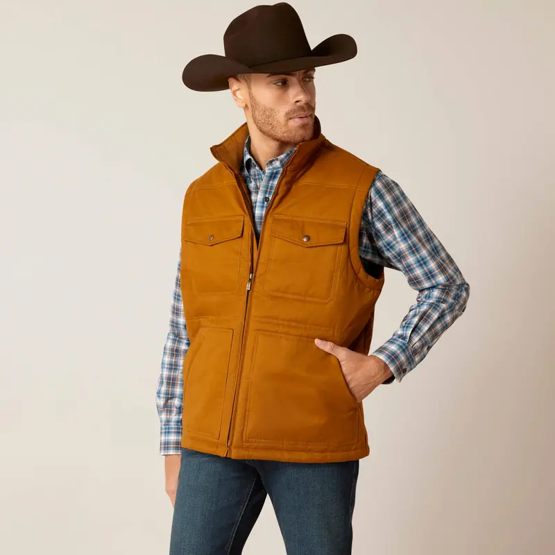 Ariat Men's Chestnut Grizzly 2.0 Canvas Concealed Carry Vest 5