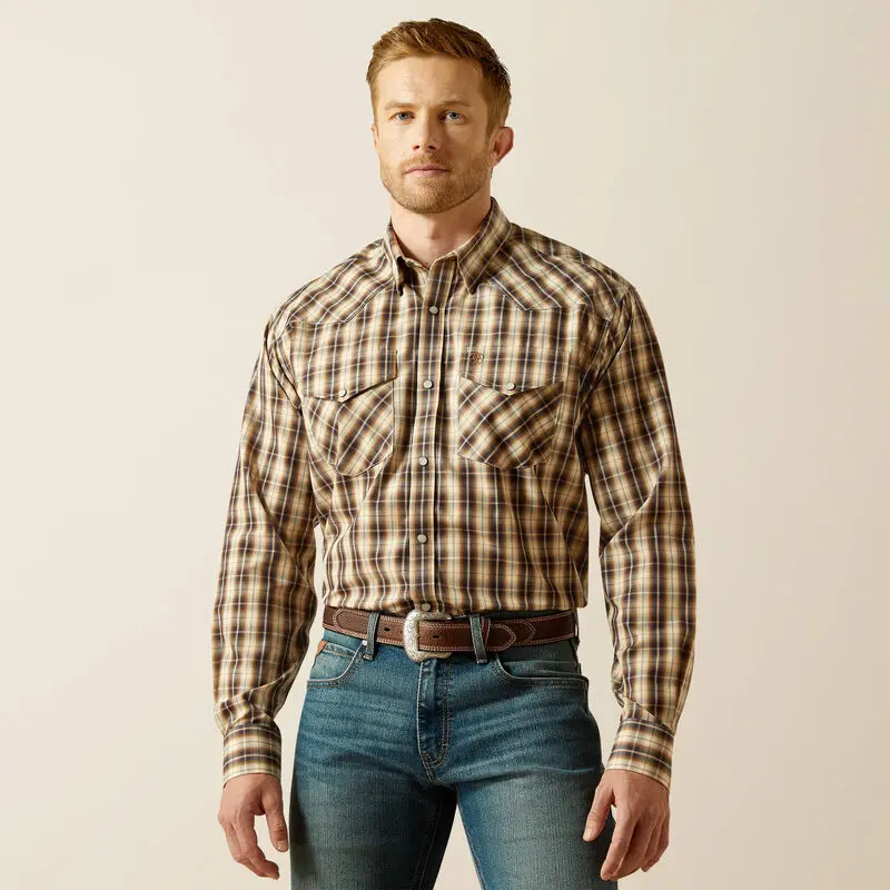 Ariat Men's Cream Wrinkle Free Ethan Classic Fit Shirt 1