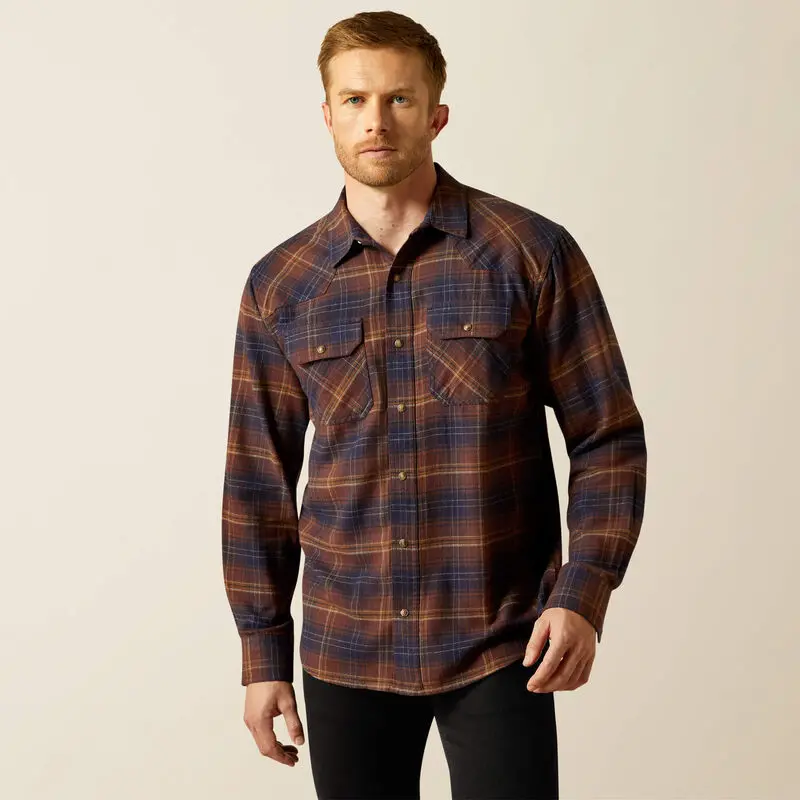Ariat Men's Dark Brown Harleigh Retro Fit Shirt 1