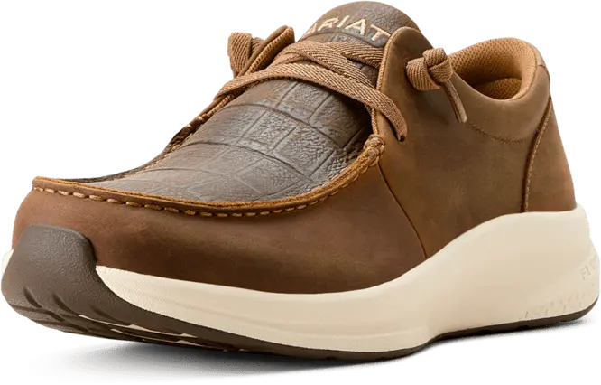 Ariat Men's Dark Tan Crocodile Print Buckeye Shoe 1