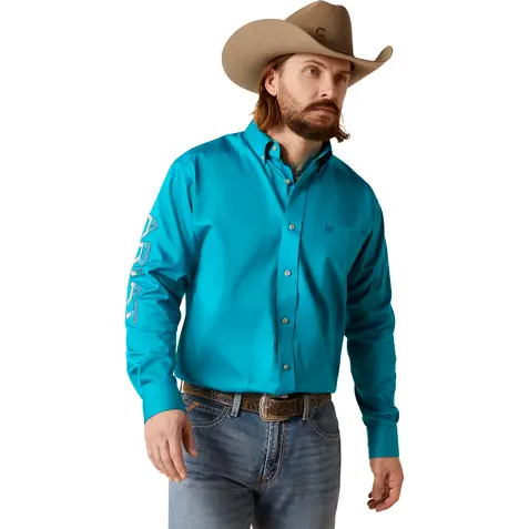 Ariat Men's Enamel Blue Team Logo Classic Fit Shirt 1