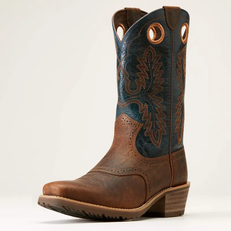 Ariat Men's Fiery Brown Hybrid Roughstock Square Toe Western Boot 1