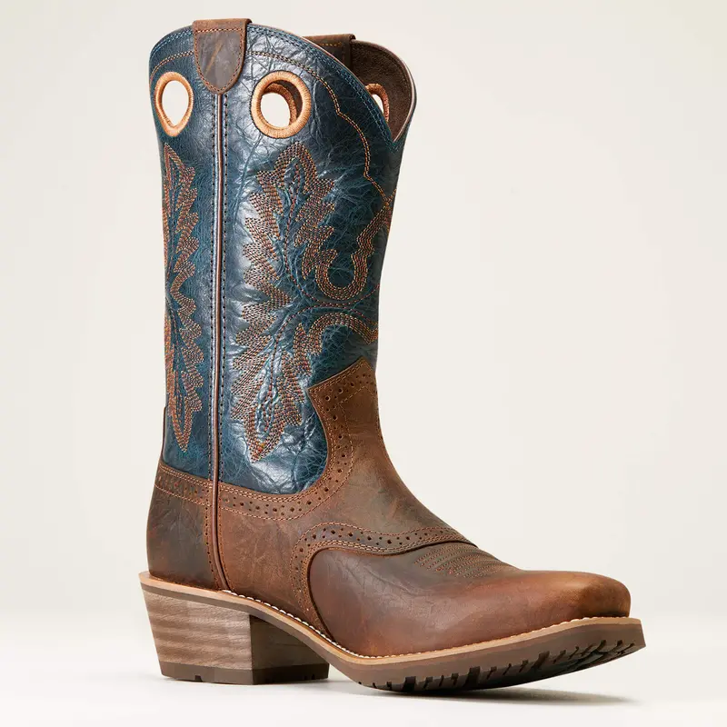 Ariat Men's Fiery Brown Hybrid Roughstock Square Toe Western Boot 3