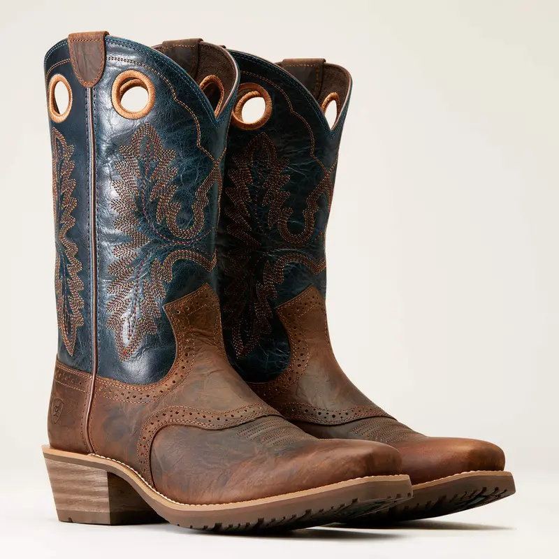 Ariat Men's Fiery Brown Hybrid Roughstock Square Toe Western Boot 4