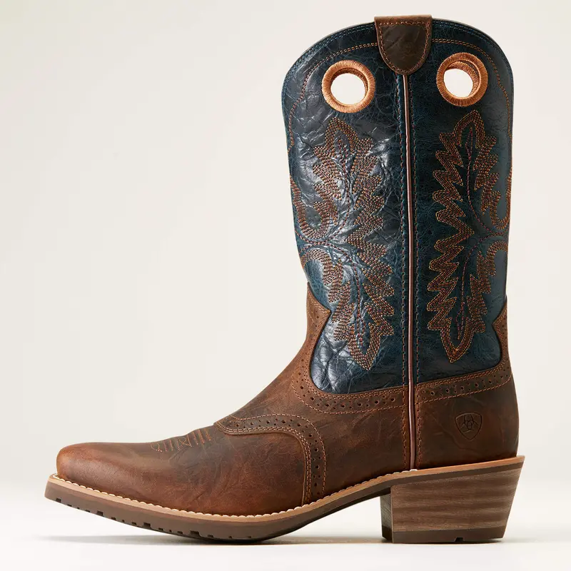 Ariat Men's Fiery Brown Hybrid Roughstock Square Toe Western Boot 5