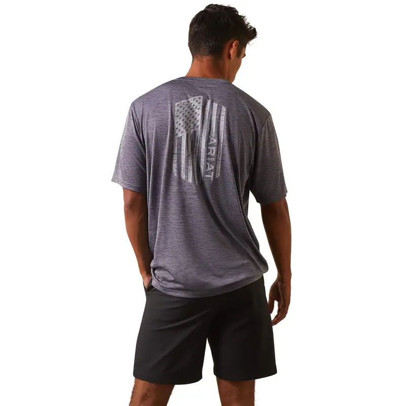 Ariat Men's Greystone Charger Vertical Flag Tee 4