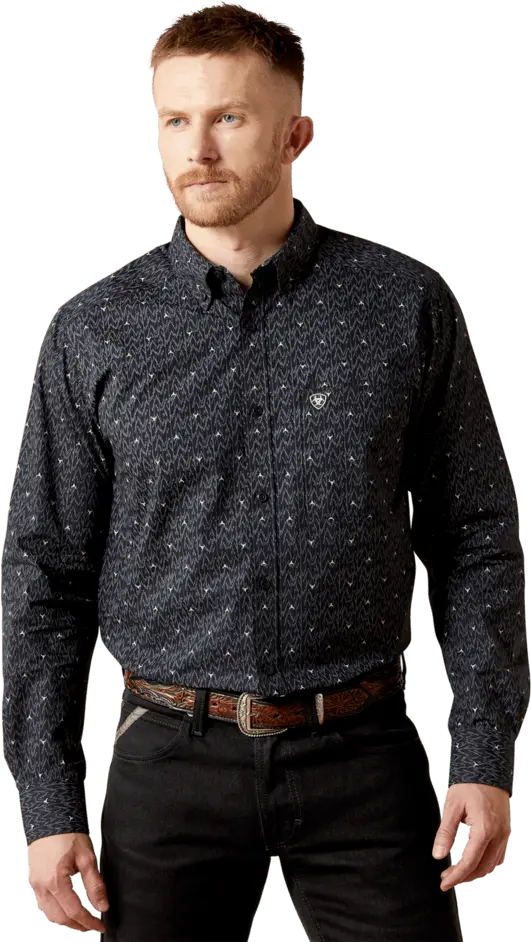 Ariat Men's Navy Wheaton Fitted Shirt 1