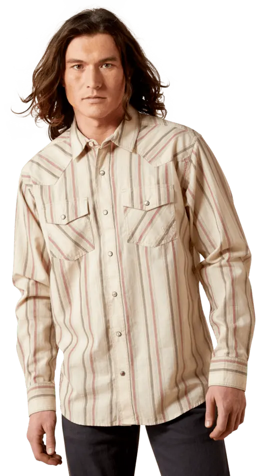 Ariat Men's Off White Hines Retro Fit Shirt 1