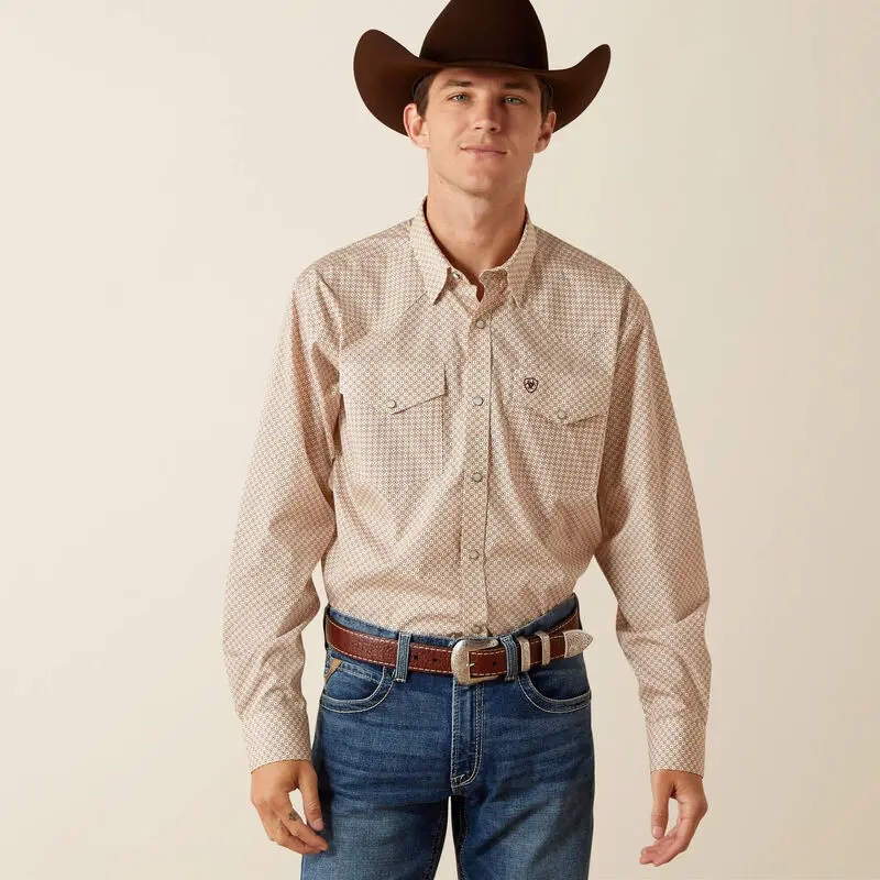 Ariat Men's Off White Wrinkle Free Eddie Classic Fit Shirt 1