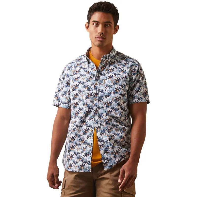Ariat Men's Palm Waves Stretch Modern Short Sleeve Shirt 1