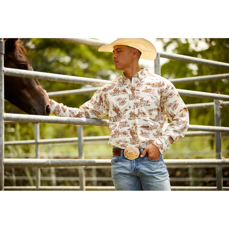 Ariat Men's Paniolo Western Aloha Stretch Wrinkle Free Shirt 1