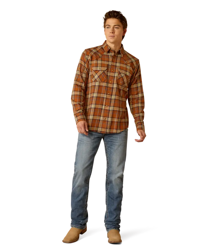 Ariat Men's Roasted Pecan Haiden Retro Fit Shirt 5