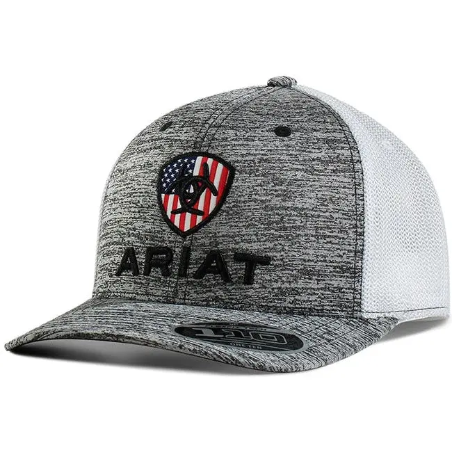 Ariat Men's Usa Shield Grey Ball Cap 1