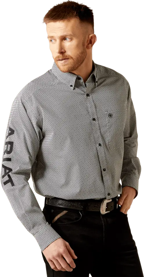 Ariat Men's White And Black Team Pablo Classic Fit Shirt 1