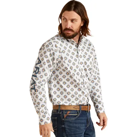 Ariat Men's White Team Warner Classic Fit Shirt 1