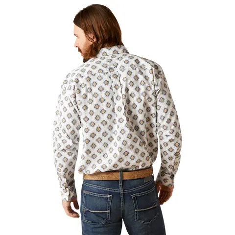 Ariat Men's White Team Warner Classic Fit Shirt 3