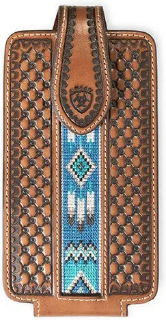 Ariat Southwest Inlay Brown Leather Cell Phone Case 1