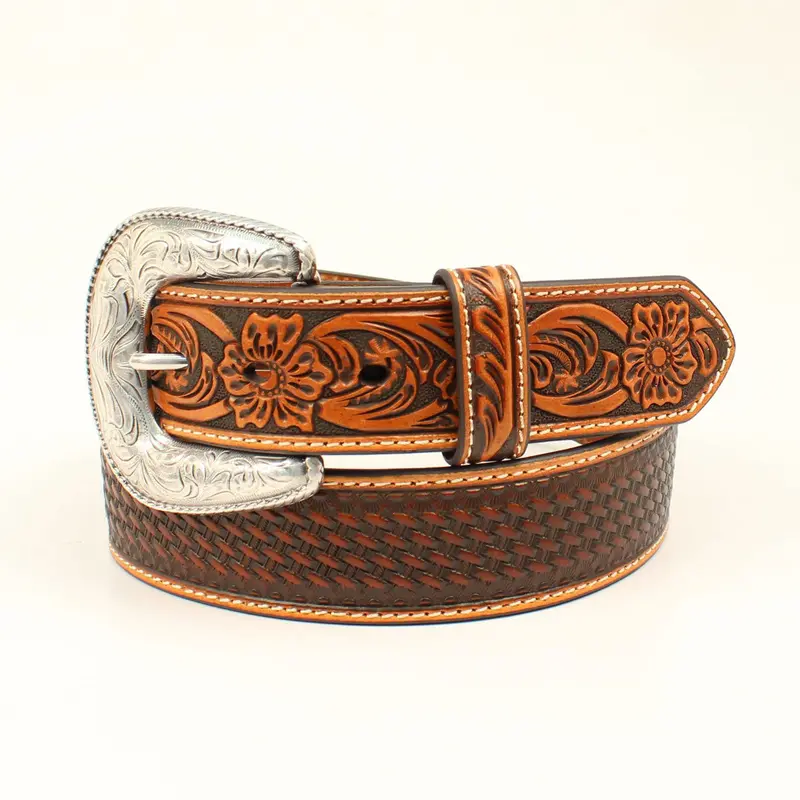 Ariat Tan Classic Basketweave Belt 1