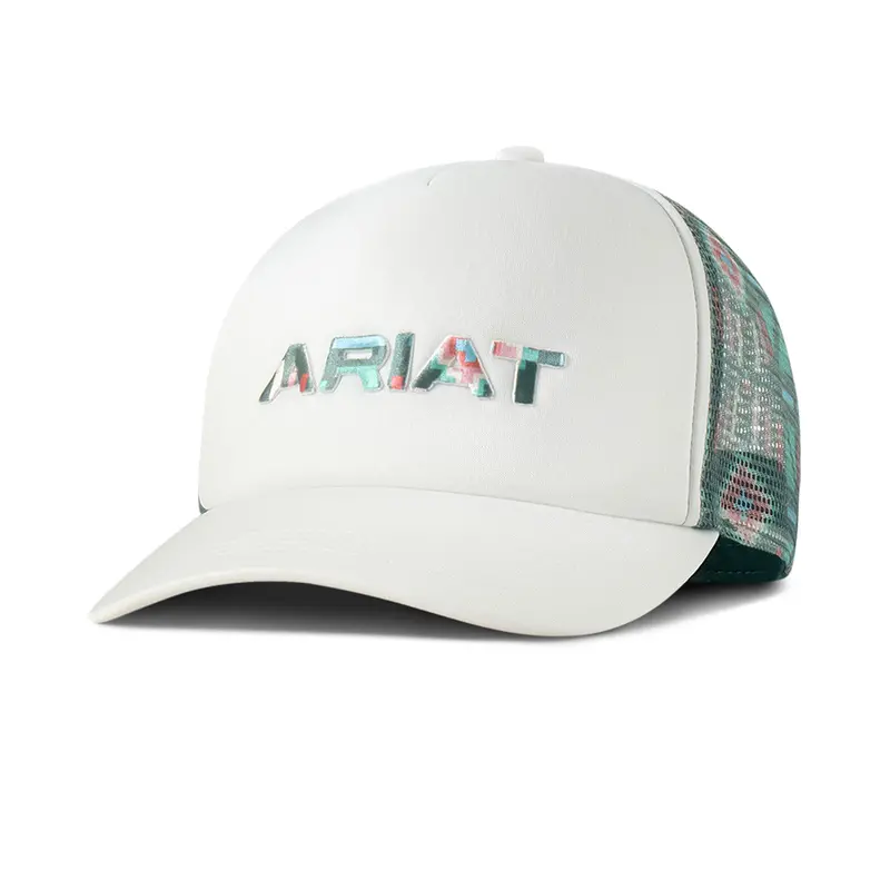 Ariat White Logo Embroidered Ponyflo Ball Cal 1