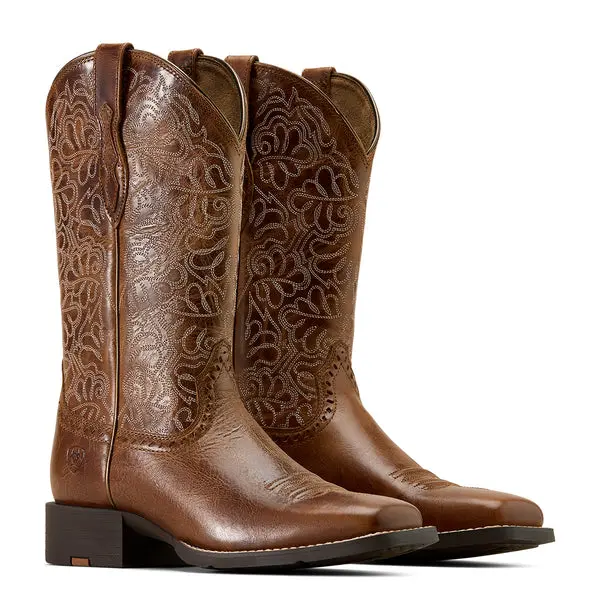 Ariat Women's Aged Tan Round Up Remuda Western Boot 5