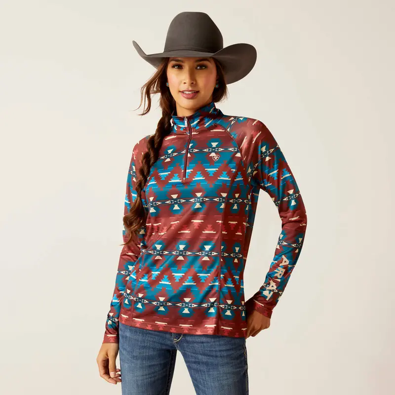 Ariat Women's Baja Print Laguna Quarter Zip Top 1