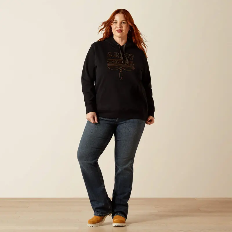 Ariat Women's Black Booted Logo Hoodie 2