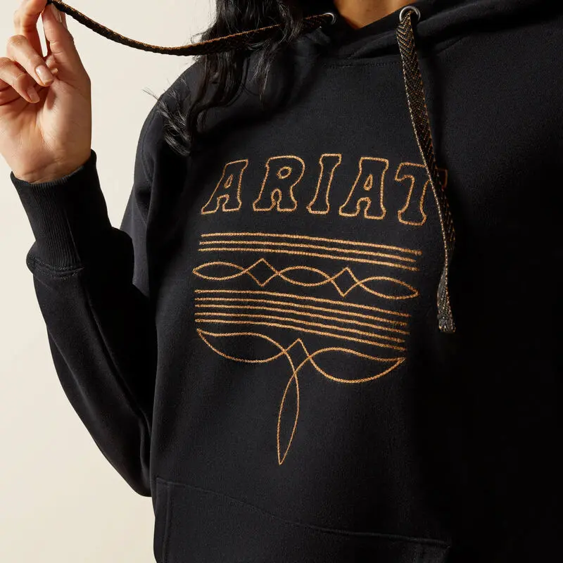 Ariat Women's Black Booted Logo Hoodie 4