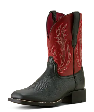 Ariat Women's Black Deertan Round Up Filly Wide Square Toe Boot 2
