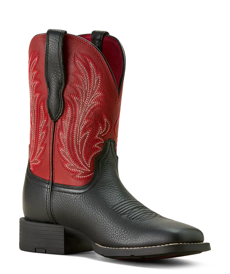 Ariat Women's Black Deertan Round Up Filly Wide Square Toe Boot 4