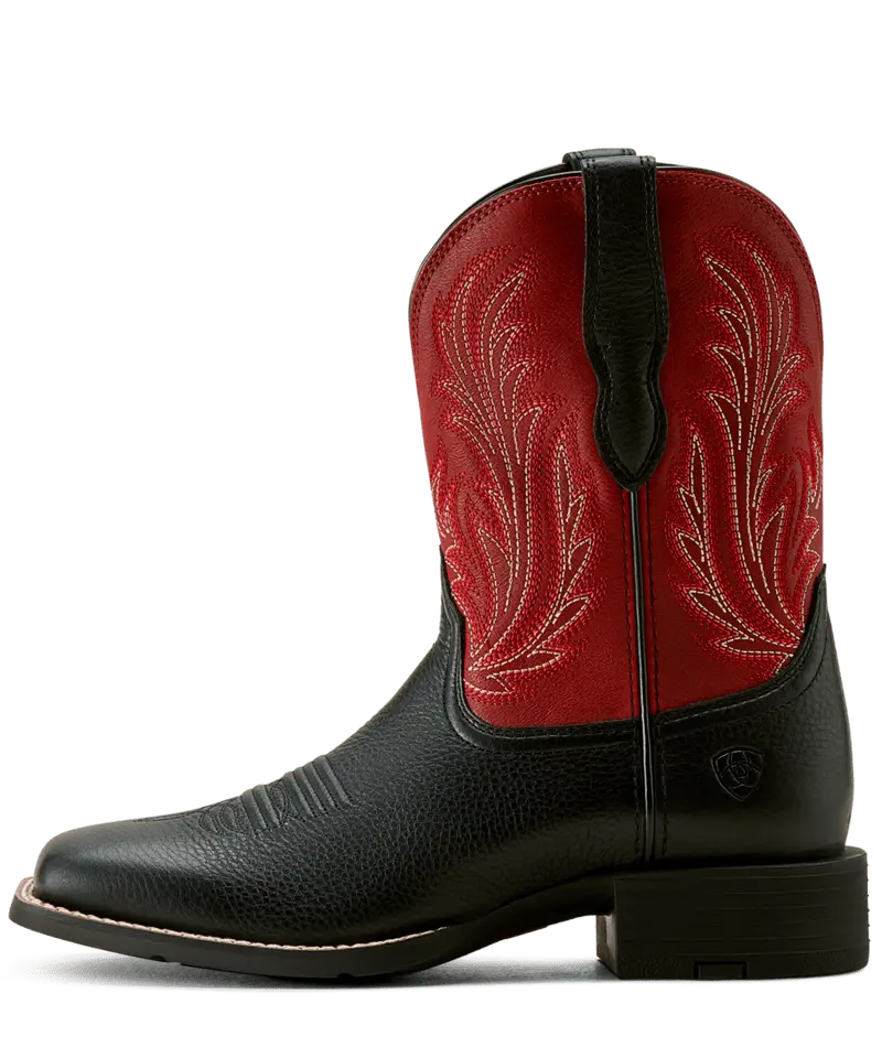 Ariat Women's Black Deertan Round Up Filly Wide Square Toe Boot 7