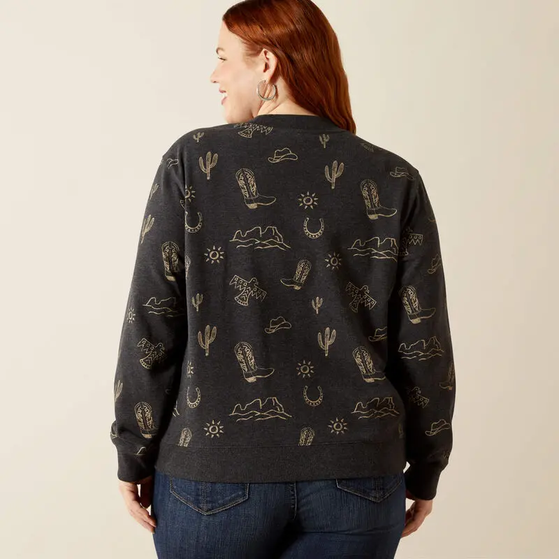 Ariat Women's Black Heather Essential Crew Sweatshirt 3