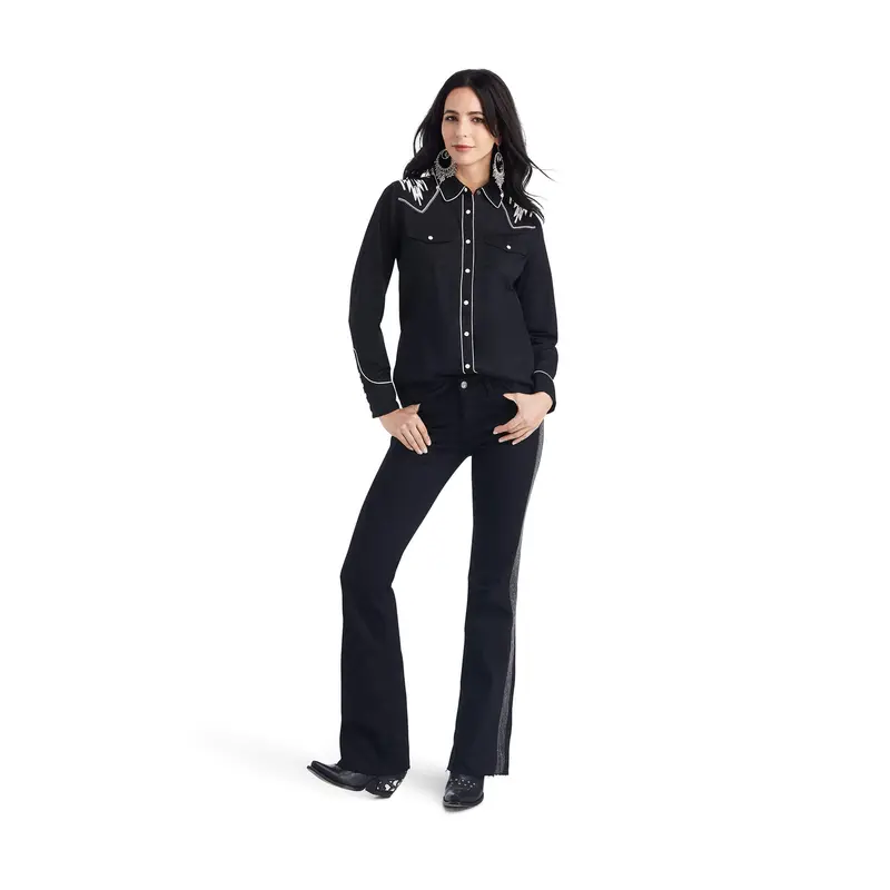 Ariat Women's Black Retro Snap Chimayo Shirt 5