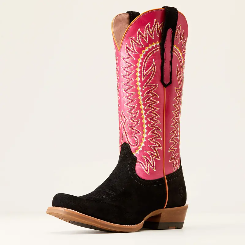 Ariat Women's Black Roughout Derby Monroe Western Boot 1