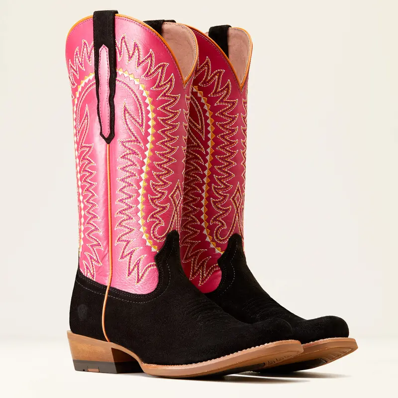 Ariat Women's Black Roughout Derby Monroe Western Boot 4