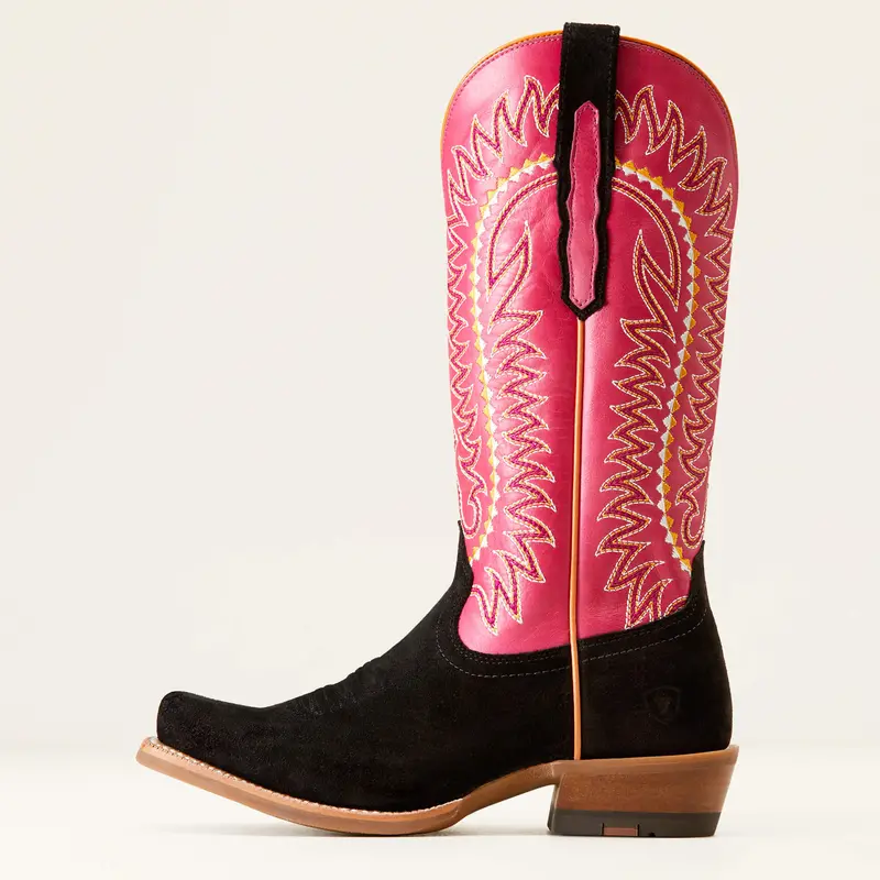 Ariat Women's Black Roughout Derby Monroe Western Boot 5