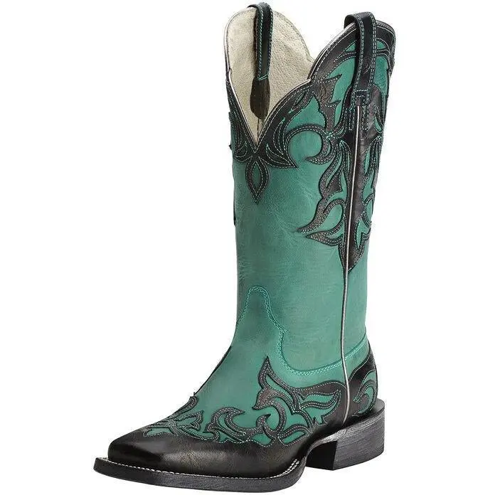 Ariat Women's Cassidy Western Boot-Glazed Midnight/Turquoise 1