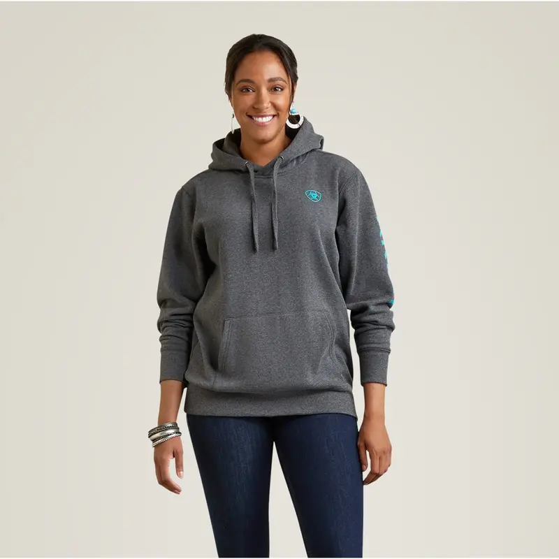 Ariat Women's Charcoal Heather Logo Hoodie 1