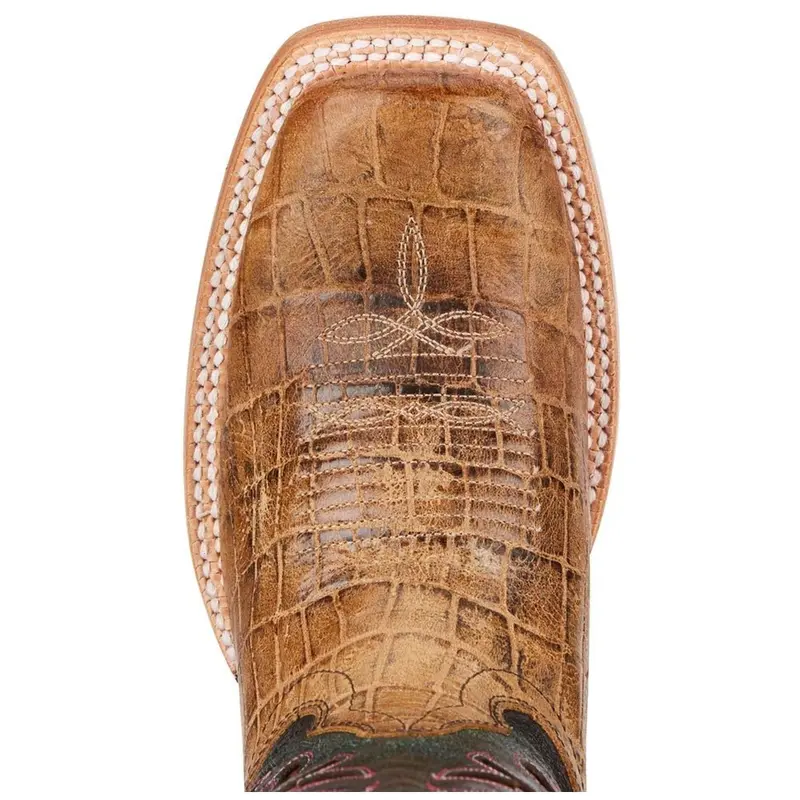 Ariat Women's Chute Out Boot-Antique Tan Croc/Crackled Teagenta 2