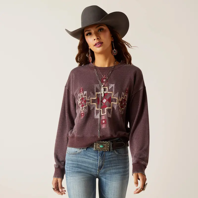 Ariat Women's Clove Brown Larson Sweatshirt 1