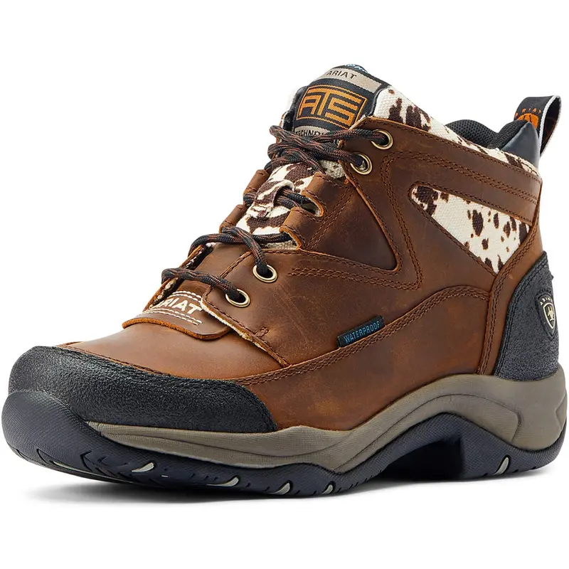 Ariat Women's Cow Print Terrain Waterproof Boot 1