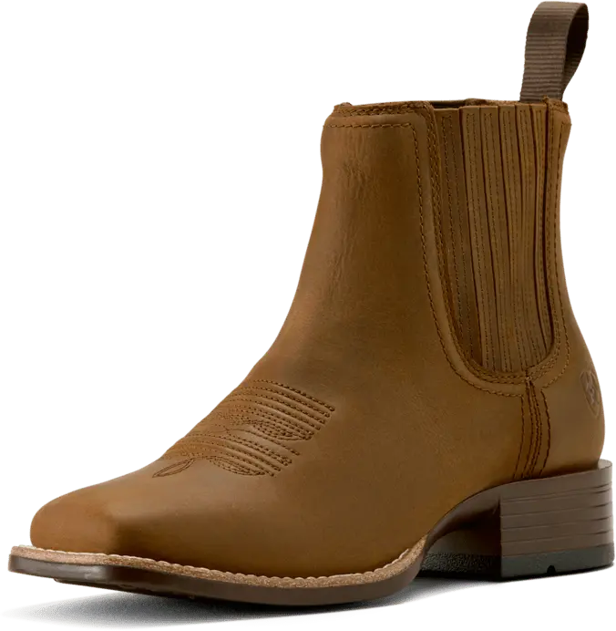 Ariat Women's Distressed Brown Booker Chelsea Wide Square Toe Boot 1