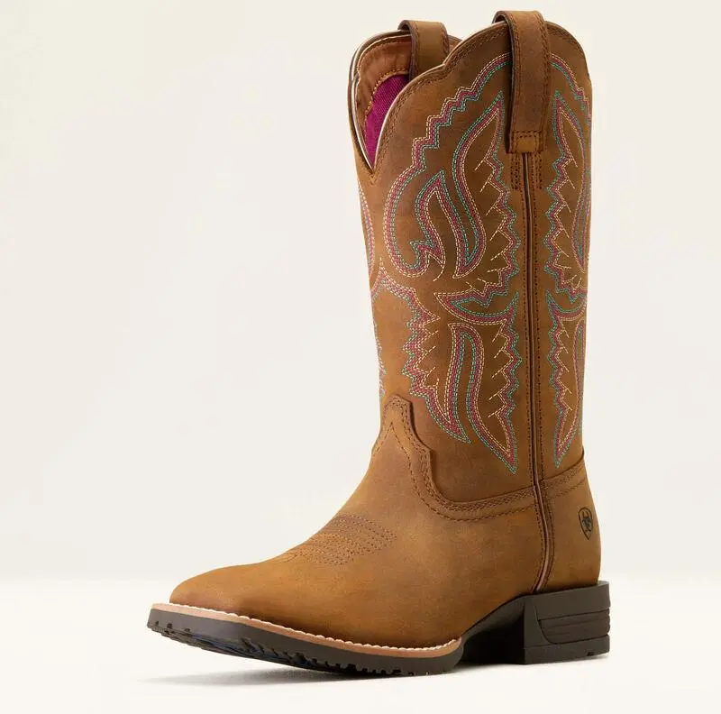 Ariat Women's Distressed Tan Hybrid Ranchwork Boot 1